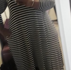 B & W striped swing dress